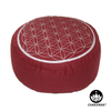 Meditation Cushion | Flower of Life | Red and Silver