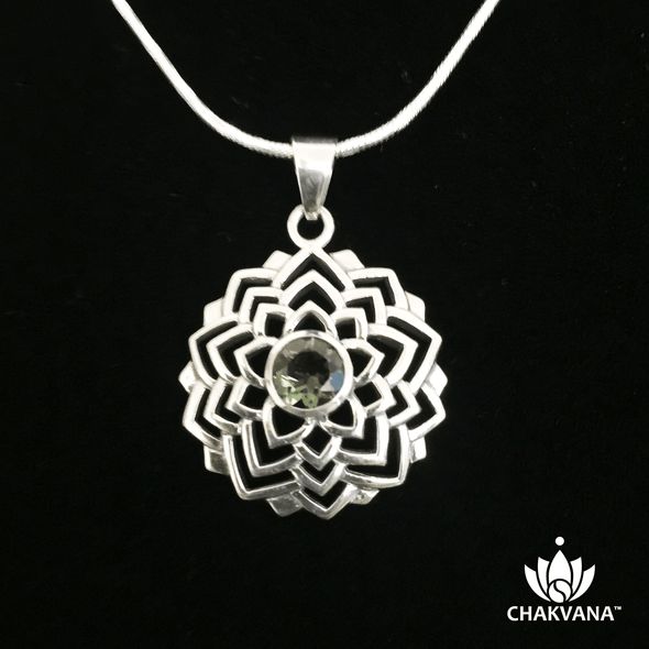 CHAKVANA Moldavite Flower Necklace