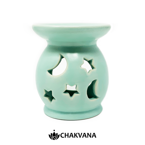 Moons and Stars Oil Burner (Aqua color) – Chakvana.com