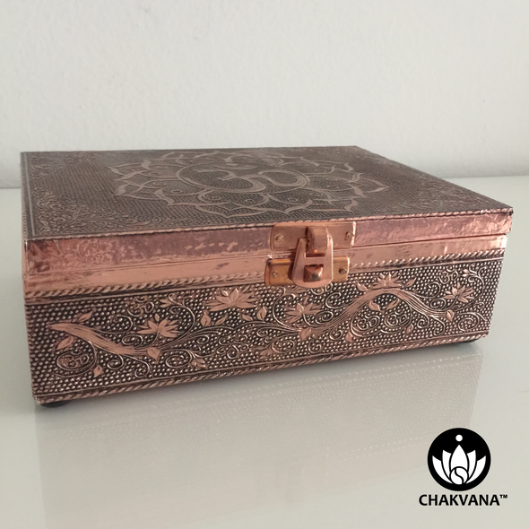 Copper Storage Box - Om Lotus Symbol