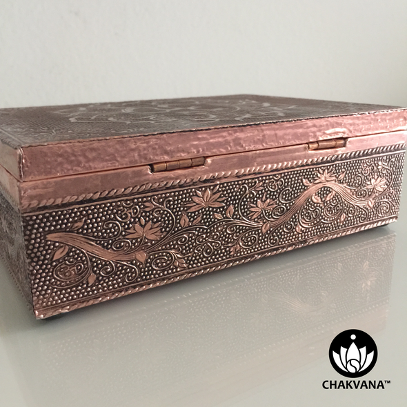 Copper Storage Box - Om Lotus Symbol