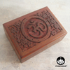 Filigree Wood Storage Box with Om Symbol