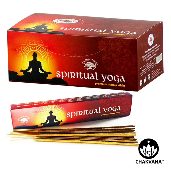 Buy Spiritual Yoga Premium Masala Sticks at CHAKVANA! This 12-pack box contains 144 premium hand rolled incense sticks made from natural herbs and resins.
