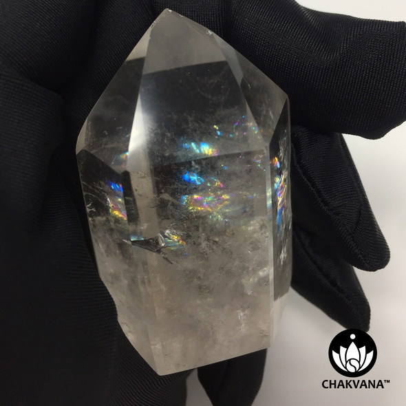 Clear Crystal Point with Rainbows – Chakvana.com