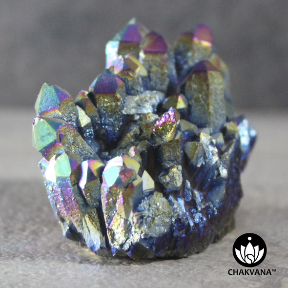 Rainbow Aura Quartz Crystal Cluster