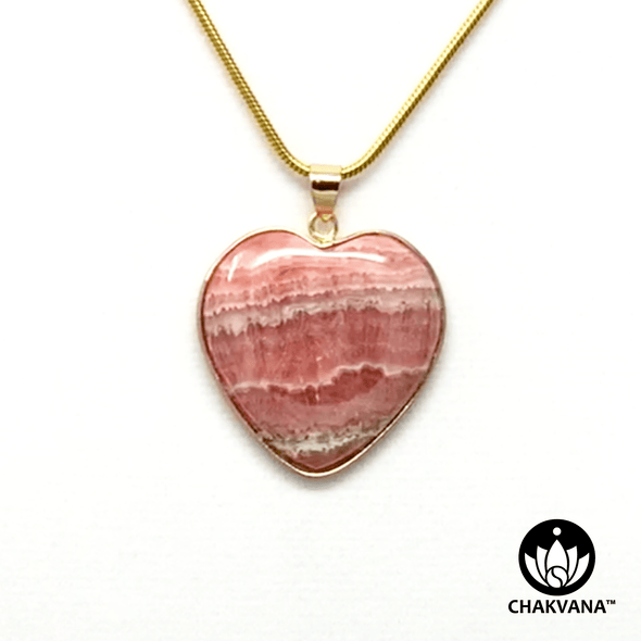 Rhodochrosite Heart Pendant Necklace