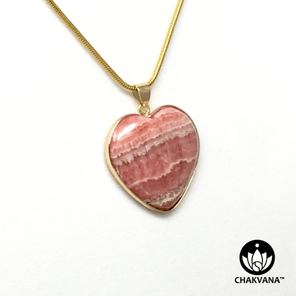 Rhodochrosite Heart Pendant Necklace