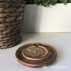 Round Wood Incense Burner | Om Symbol