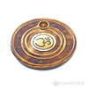 Round Wood Incense Burner | Om Symbol