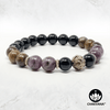 "Sacred Vision" - Charoite, Bronzite & Black Onyx - 8mm Gemstone Bead Bracelet with Bali Bead – Chakvana.com