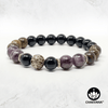 "Sacred Vision" - Charoite, Bronzite & Black Onyx - 8mm Gemstone Bead Bracelet with Bali Bead – Chakvana.com