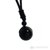 Black Obsidian Ball Pendant Necklace