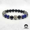 "Spiritual Warrior" – Lapis Lazuli, Labradorite & Black Tourmaline – 8mm Gemstone Bead Bracelet with Bali Bead – Chakvana.com