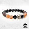 "Guiding Light" - Sunstone, Auralite 23 & Black Onyx - 8mm Gemstone Bead Bracelet with Bali Bead – Chakvana.com