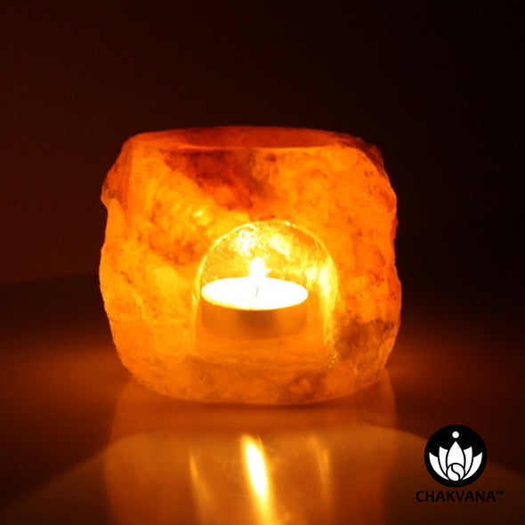 Himalayan Salt Tea Light Candle Lamp & Aromatherapy Oil Burner / Diffuser