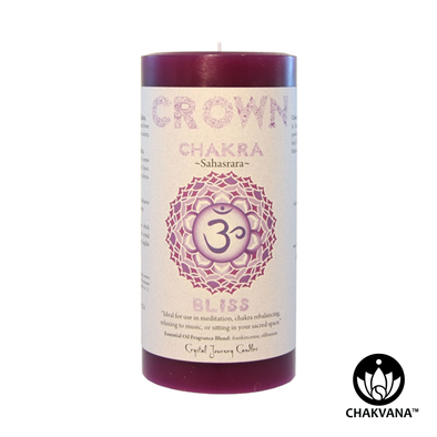 Crystal Journey Candles 3" x 6" Crown Chakra Pillar Candle