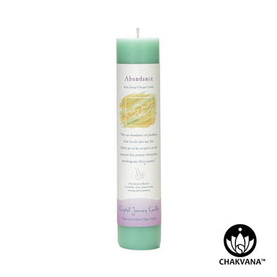 Crystal Journey Candles Herbal Magic Pillar "Abundance"