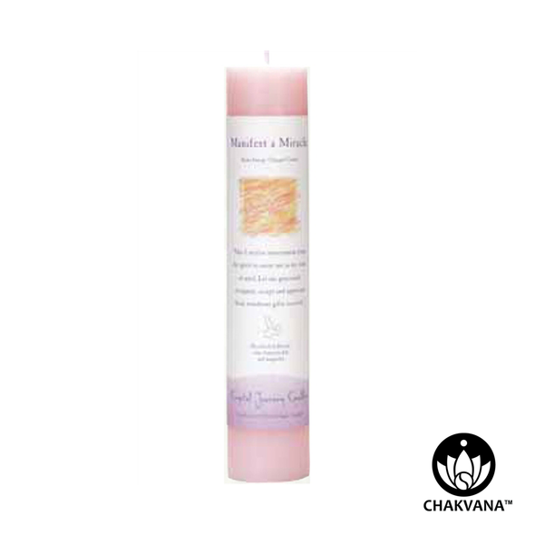 Crystal Journey Candles Herbal Magic Pillar "Manifest A Miracle"