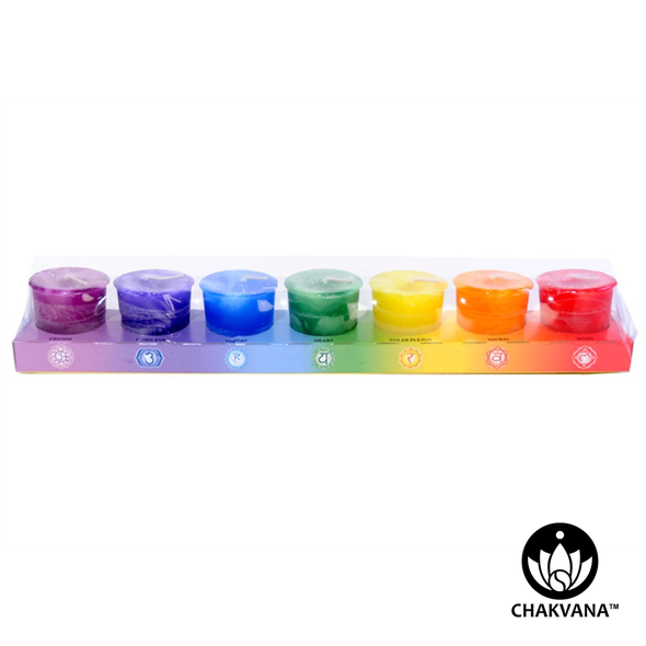 Reiki-Charged Meditation Votive Candle Set | 7 Chakras