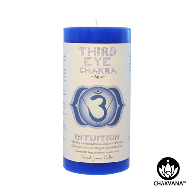 Crystal Journey Candles 3" x 6" Third Eye Chakra Pillar Candle