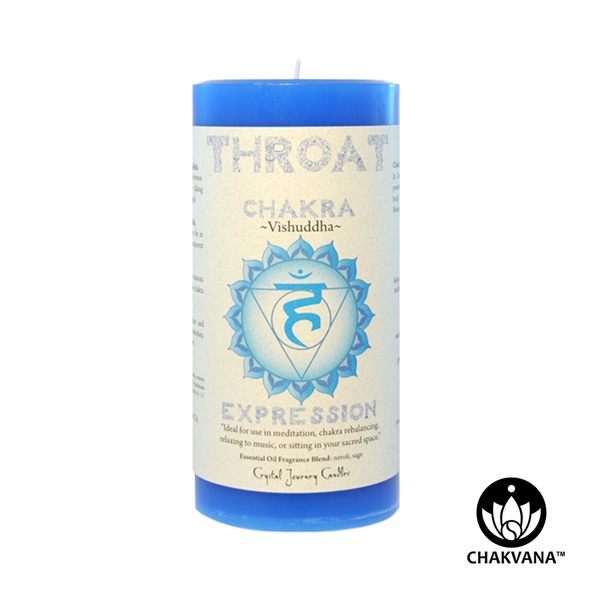 Crystal Journey Candles 3" x 6" Throat Chakra Pillar Candle