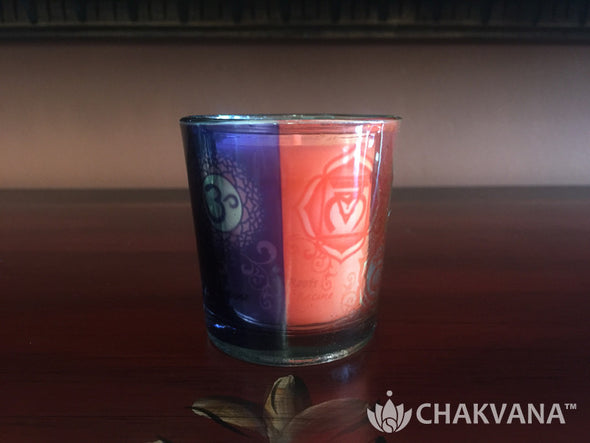 Glass Votive Candle Holder | 7 Chakras