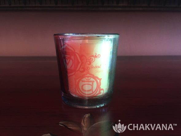 Glass Votive Candle Holder | 7 Chakras