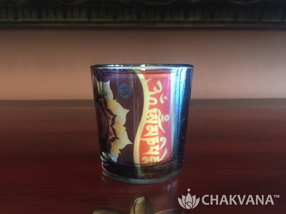 Glass Votive Candle Holder | Om-Lotus