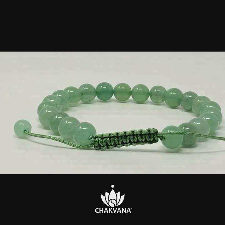 CHAKVANA 8mm Green Aventurine Adjustable Macrame Gemstone Bead Bracelet – Chakvana.com